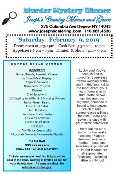 "Married to the Mob" Murder Mystery Dinner