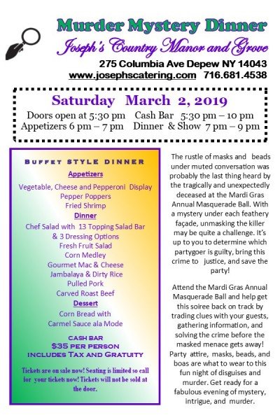 Mardi Gras Murder Mystery Dinner — Mar 2, 2019
