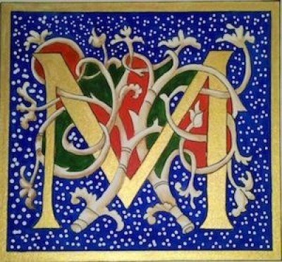 Gold Leaf Initial Letter Illumination
