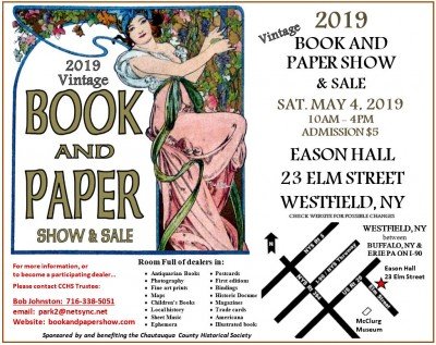 Vintage Book & Paper Show & Sale, Westfield NY — May 4, 2019