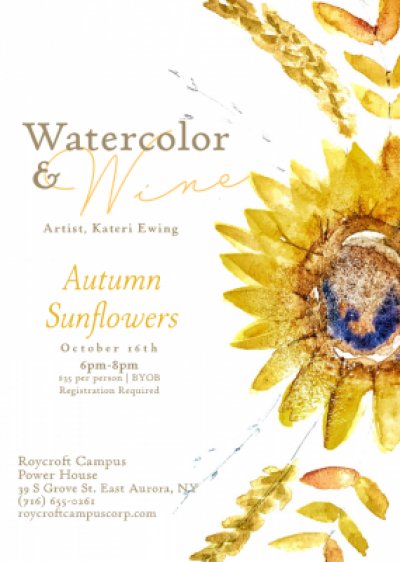 Watercolor & Wine - Autumn Sunflowers — Oct 15, 2019