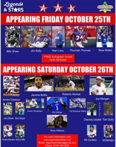 Incredible lineup of athletes to appear at Legends & Stars event in Batavia — Oct 25, 2019