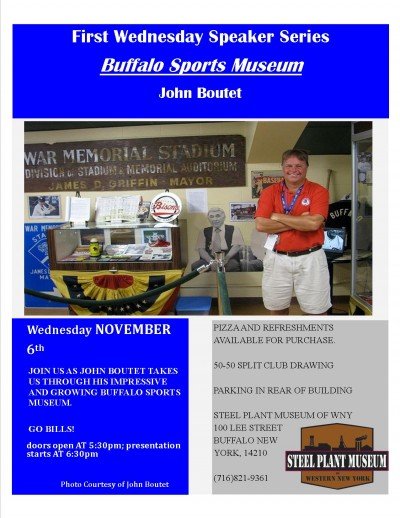 First Wednesday Speaker Series Buffalo Sports Museum with John Boutet — Nov 6, 2019