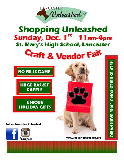 Shopping Unleashed Craft & Vendor Fair to benefit Lancaster Unleashed
