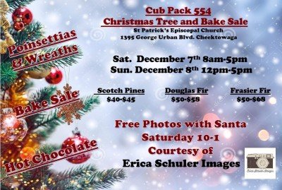 Cub Scout Pack 554 tree sale and visit with Sant