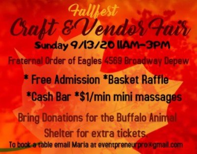 Fallfest Craft & Vendor Fair — Sep 13, 2020