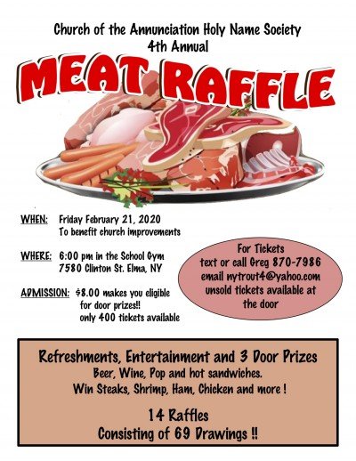 Meat Raffle @ Annunciation — Feb 21, 2020