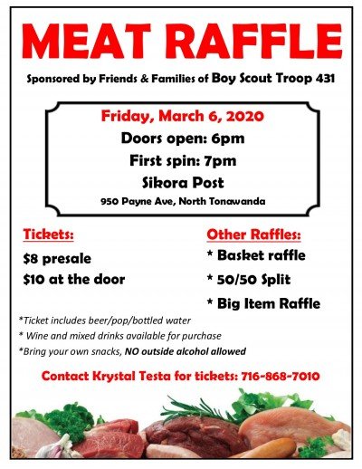 Meat Raffle to support Boy Scout Troop 431