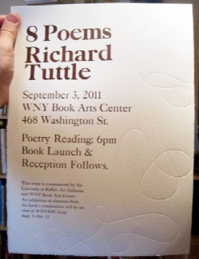 Richard Tuttle: 8 Poems at Western New York Book Arts — Sep 3, 2011