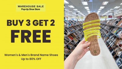 Pop-Up Shoe Store | Buy 3 Get 2 Free