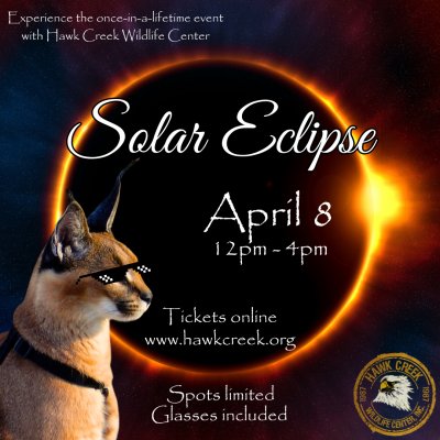 Eclipse Watch Party @ Hawk Creek at Hawk Creek Wildlife Center — Apr 8, 2024