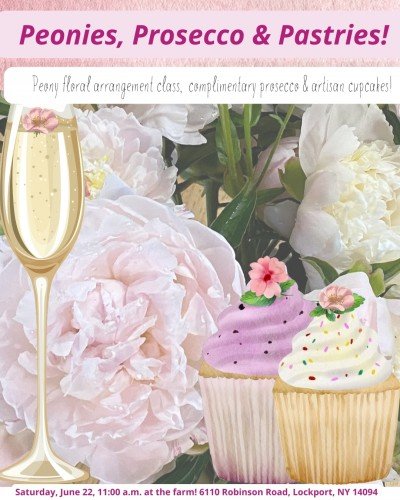 Peonies, Prosecco & Pastries! Organic Floral Workshop