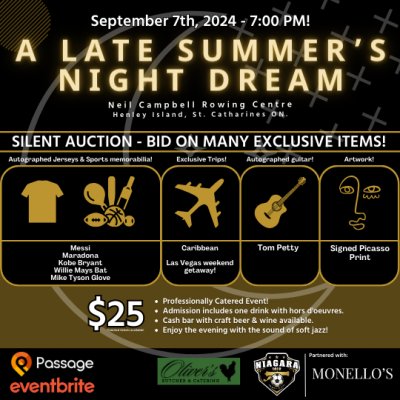 A Late Summer's Night Dream - Silent Auction - Niagara 1812 - NPSL/ WPSL Soccer Clubs -