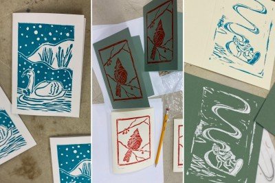 Holiday Card Linocut Workshop
