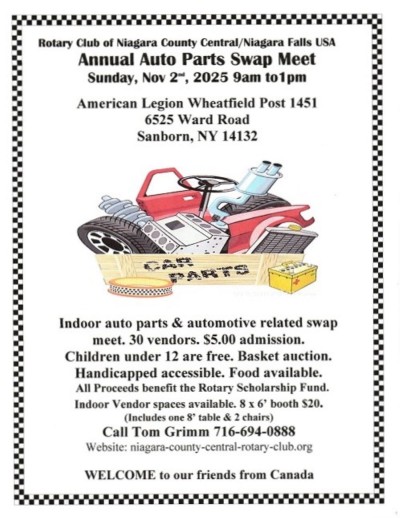 Niagara County Central Rotary Club Auto Parts Swap Meet