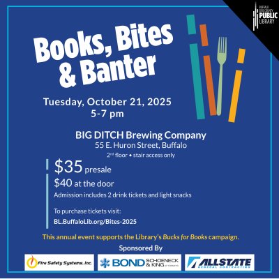 Books, Bites & Banter Happy Hour fundraiser