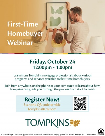 First-time Homebuyers Webinar with Tompkins Community Bank