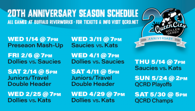 Queen City Roller Derby 2026 Season Game 2: Saucies vs Devil Dollies