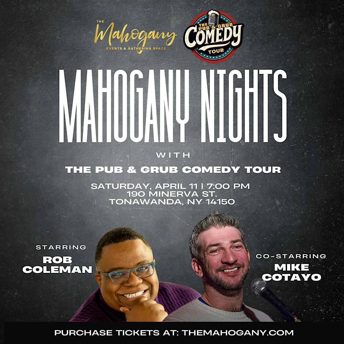 The Pub & Grub Comedy Tour @ The Mahogany