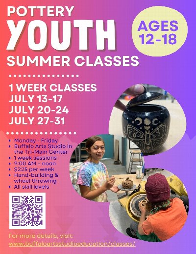 Youth Pottery Camp with Christina Riccio, July 13 – 17, July 20 – 24, July 27 – 31
