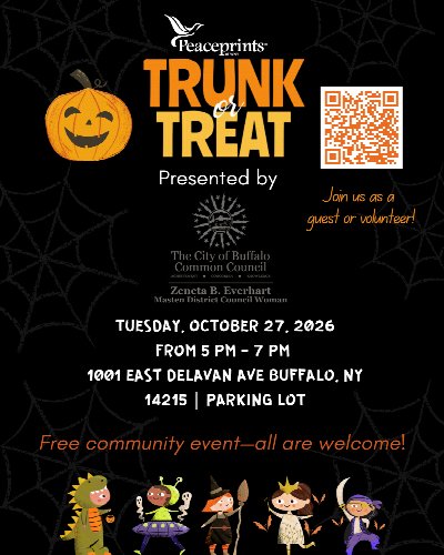 Peaceprints of WNY Trunk or Treat at 1001 E. Delavan Avenue Buffalo 14215 — Oct 27, 2026