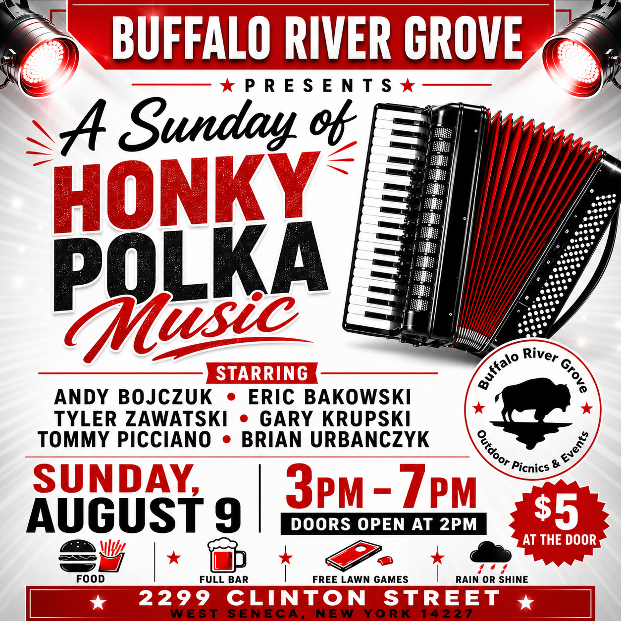 Special Live Honky Polka Music at the Buffalo River Grove!