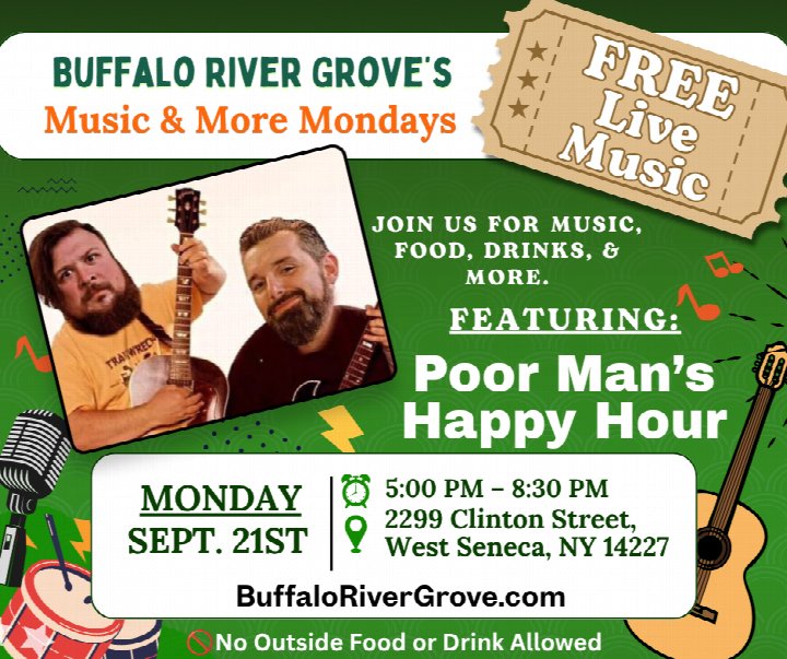 FREE Live Music by Poor Man’s Happy Hour at Buffalo River Grove