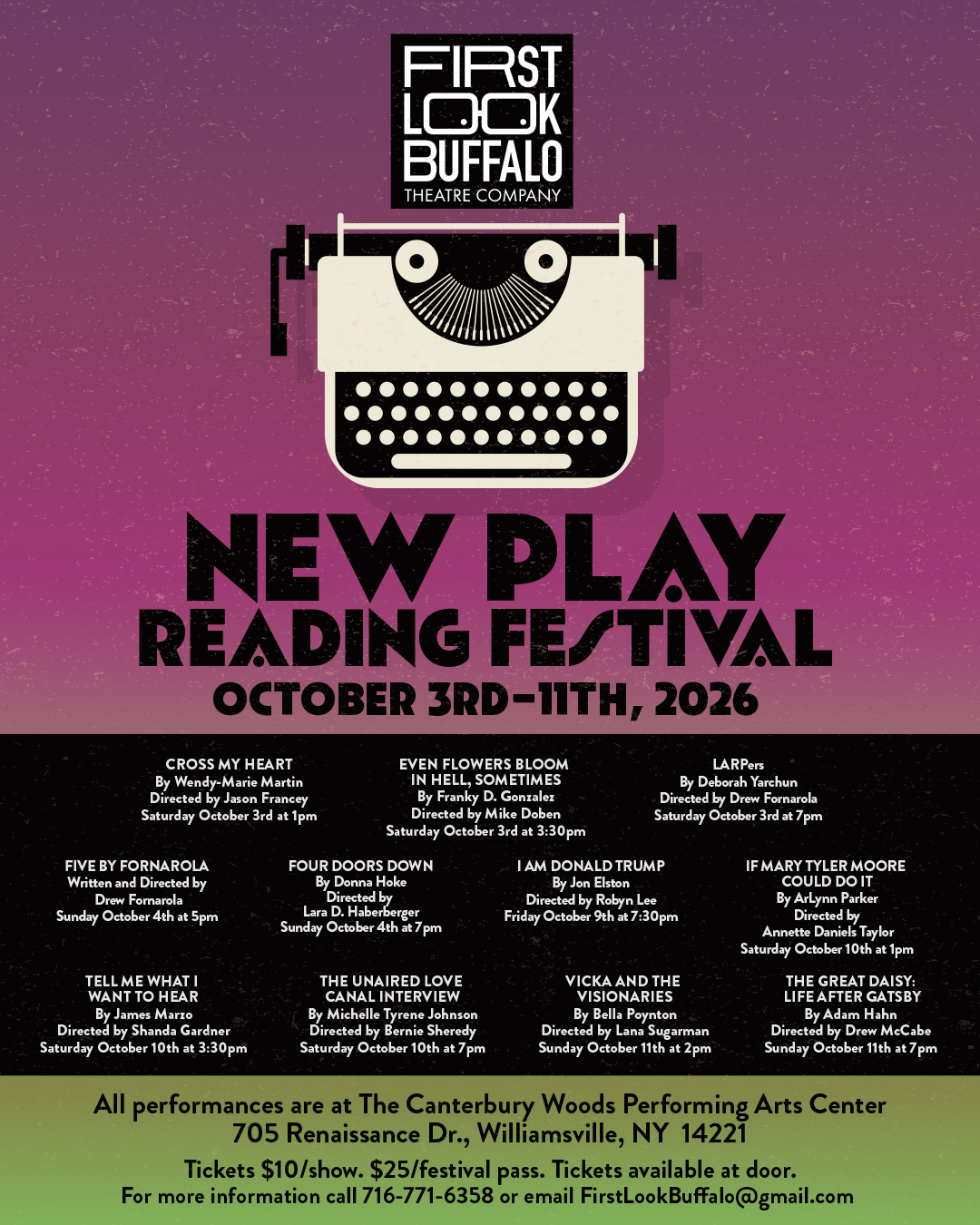 First Look Buffalo's 2026 NEW PLAY READING FESTIVAL