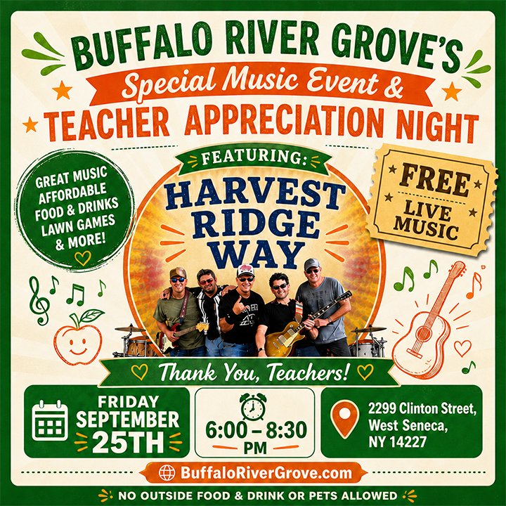 TEACHER APPRECIATION NIGHT: FREE Live Music by Harvest Ridge Way