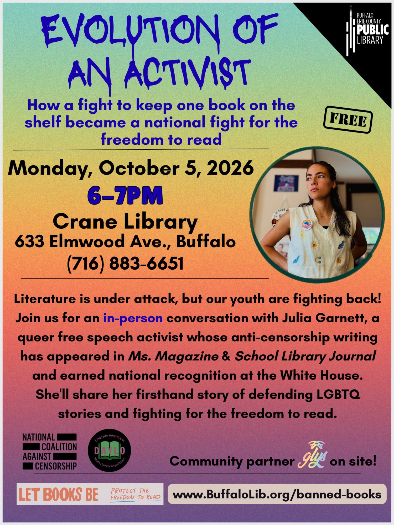 Freedom to Read Event: Evolution of an Activist