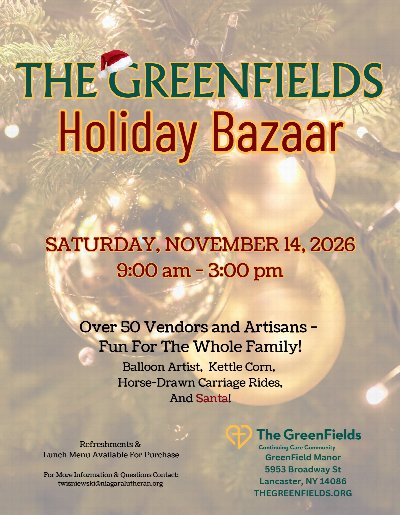 The GreenFields Holiday Bazaar at GreenField Manor — Nov 14, 2026