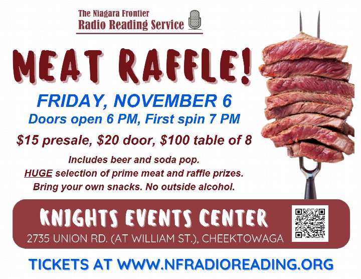Meat Raffle Benefiting Niagara Frontier Radio Reading Service