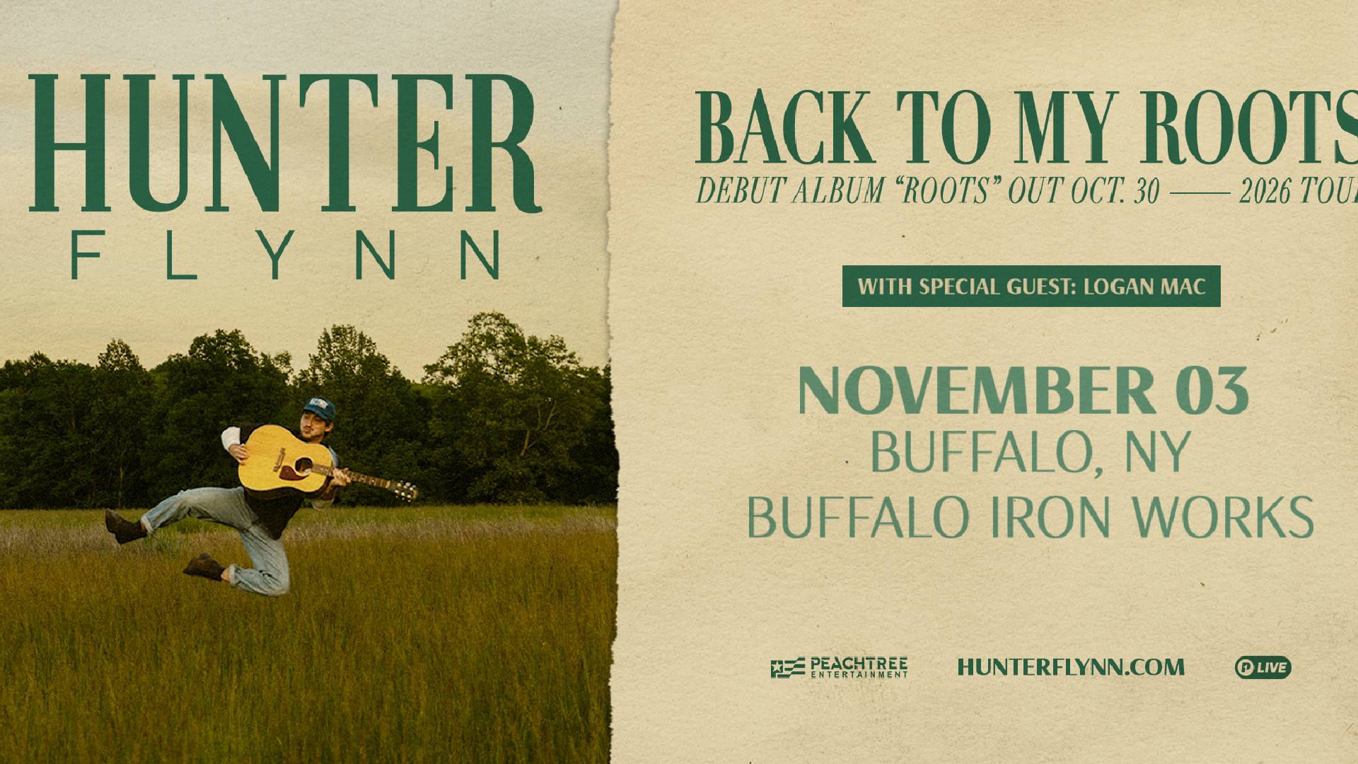 Peachtree Ent. Presents: Hunter Flynn: Back To My Roots Tour w/ Logan Mac