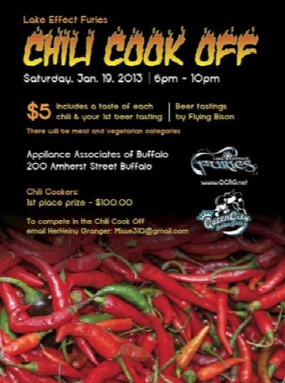 QCRG: Lake Effect Furies Chili Cook Off at 200 Amherst Street, Buffalo, NY, 14207 — Jan 19, 2013