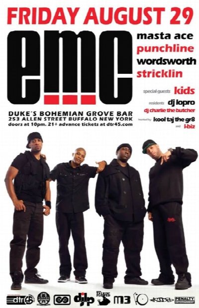 eMC (Masta Ace, Wordsworth, Punchline, & Stricklin) at Duke's at DBGB's — Aug 29, 2014