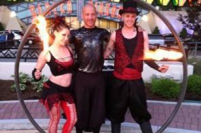 Outdoor Entertainment with Fire Magick and Cyr Wheel Man at Seneca Niagara Casino & Hotel — Aug 3, 2014