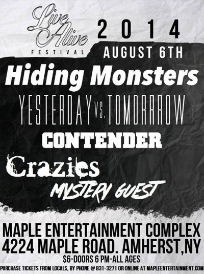 2014 Live Alive Festival Day 1 (Transmission Tuesday) at 4224 Maple Rd. Amherst NY — Aug 5, 2014