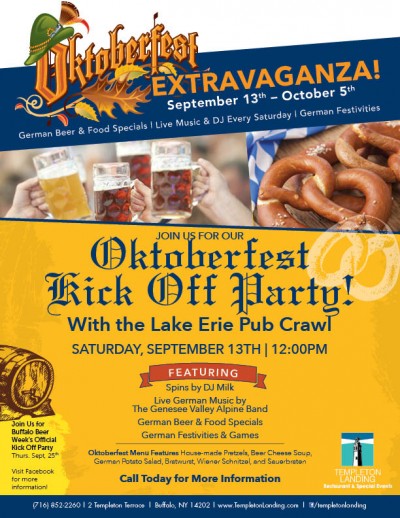 Templeton Landing's Oktoberfest Kick-Off Party: Lake Erie Pub Crawl