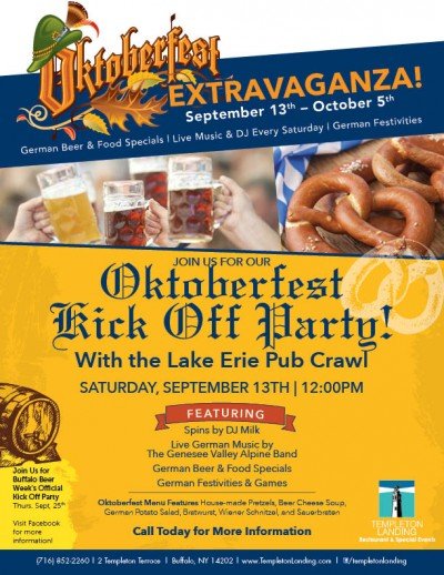 Templeton Landing's Oktoberfest Kick-Off Party: Lake Erie Pub Crawl at Templeton Landing Restaurant — Sep 13, 2014