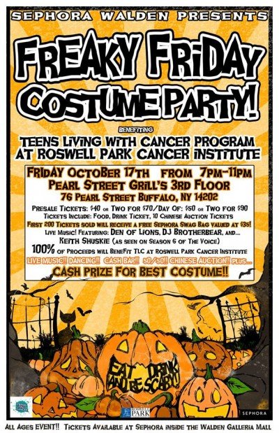 SEPHORA presents FREAKY FRIDAY COSTUME PARTY benefiting Teens Living with Cancer at Pearl Street Grill & Brewery — Oct 17, 2014