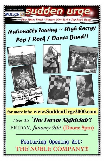 National Touring Rock Artist, 'Sudden Urge'! at The Forvm — Jan 9, 2015