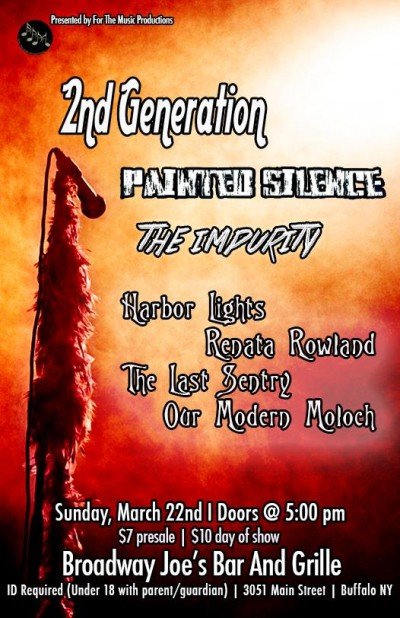 The Last Sentry, 2nd Generation, Our Modern Moloch, Harbor Lights, Painted Silence, The Impurity, & Renata Rowland at Broadway Joe's — Mar 22, 2015