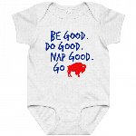 Be good, do good Buffalo baby outfit made by Inkredibly Punny, a Buffalo, NY clothing brand.
